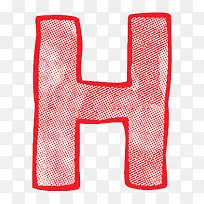 红色手绘的字母H