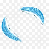 弧形花瓣状蓝色海水素材