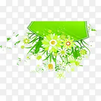 绿色花篮中的花