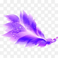 紫色唯美星光羽毛设计花纹