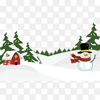 卡通雪景