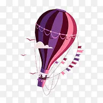 紫色条纹渐变卡通气球