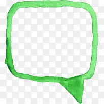 手绘绿色清新水彩对话框