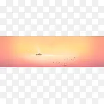 简约创意湖畔抓鱼banner背景