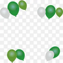 绿色珠光气球边框