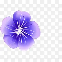 紫色卡通海报植物花朵设计