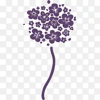 紫色手绘花朵唯美