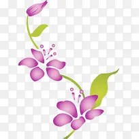 紫色唯美简约抽象花朵