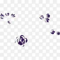 中秋节紫色花朵手绘