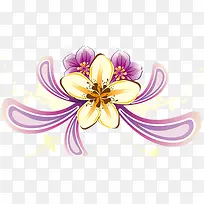 手绘紫色教师节花朵