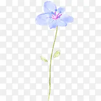 手绘紫色淡彩花卉海报