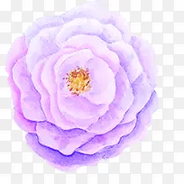 手绘紫色分层水墨花朵