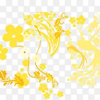 黄色花纹背景矢量图