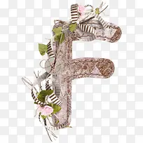 花卉装饰字母F