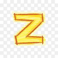 橙色手绘字母z