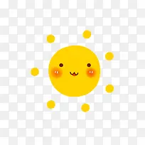 黄色卡通笑脸太阳