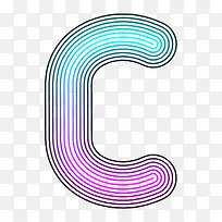 卡通手绘英文字母C