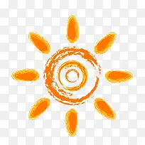 黄色卡通简笔画太阳