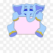 大象抱着白板