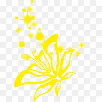 黄色手绘蝴蝶花纹七夕情人节