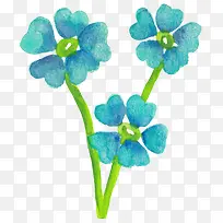 蓝色小花手绘小花朵
