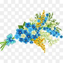 蓝色炫丽卡通花朵