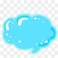 亮蓝色云朵气泡对话框