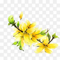 手绘黄色春季素材