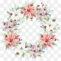 水彩花环