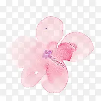 粉色水墨艺术花朵春天