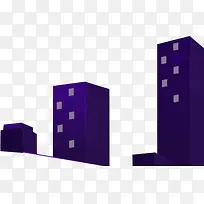 卡通紫色大楼图片