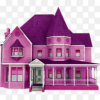 手绘紫色别墅