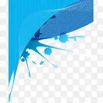 矢量手绘蓝色曲线