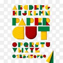 彩色创意积木字母矢量素材