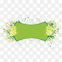 手绘绿色花朵边框艺术