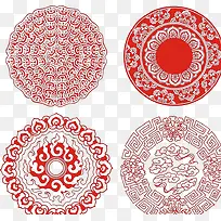 圆形古典花边古代图腾设计矢量图