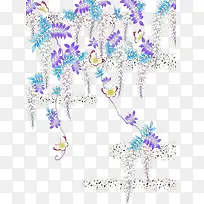 紫藤花花纹素材