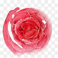 手绘红色分层花朵