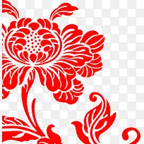红色花朵手绘包装