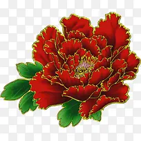 红色扁平创意彩绘高清红色花朵