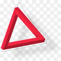 红色立体三角形装饰