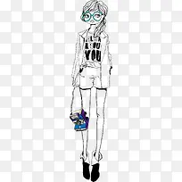 戴眼镜的女孩