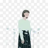 唯美手绘人物插画
