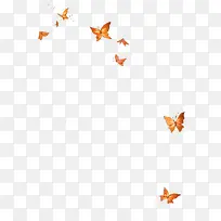 小清新飞舞的橙色蝴蝶
