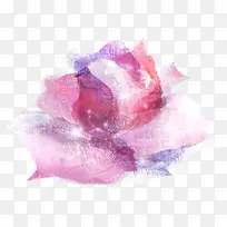 手绘粉紫色梦幻玫瑰