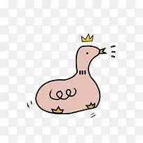 免抠透明手绘小鸭子