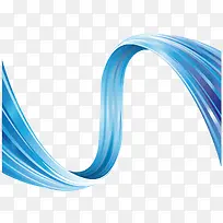 矢量蓝色曲线和波浪线