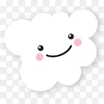 白色卡通笑脸云朵