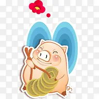矢量可爱小猪