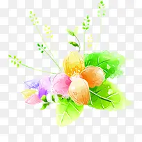 手绘唯美花朵彩色